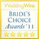 WeddingWire Bride's Choice Awards 2011 logo featuring the text and five stars.