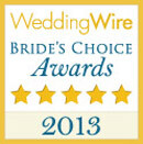 WeddingWire Bride's Choice Awards 2013 logo featuring five gold stars.